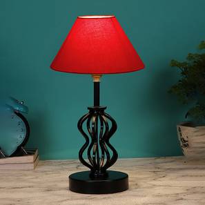 devansh Octavia Red cotton Table lamp with Iron Base-picture-12