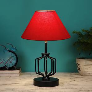 Kenzie Red cotton Table lamp with Iron Base-image-36