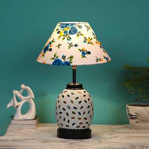 Amanda Multicolor Cotton Glass Table Lamp With Iron Base-image-18
