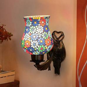 Atlas Antique Metal Wall Lamp With Multicolor Mosaic Glass-image-23