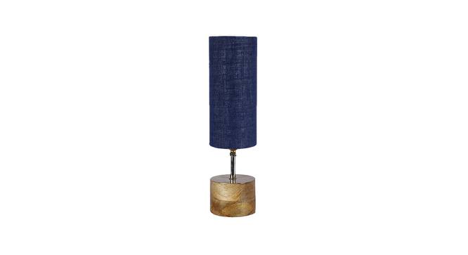 Alyssa Blue Jute & Solid Wood Table Lamp (Blue) by Urban Ladder - Front View Design 1 - 737020