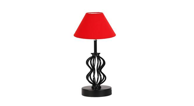 Octavia Red Cotton Table Lamp With Iron Base (Red) by Urban Ladder - Front View Design 1 - 737028