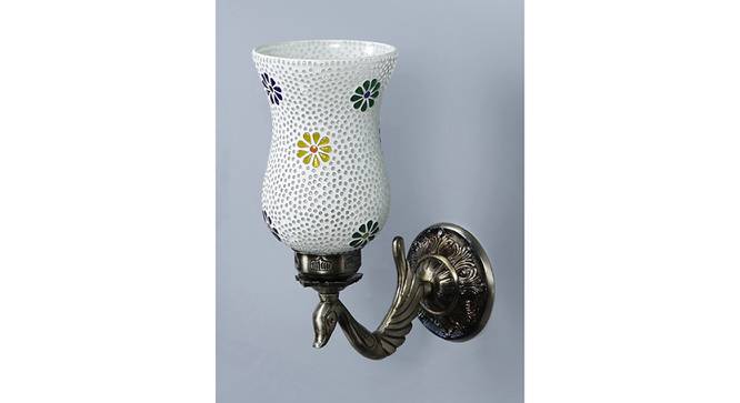 Baron Antique Metal Peacock Wall Lamp With Multicolor Mosaic Glass by Urban Ladder - Front View Design 1 - 737037