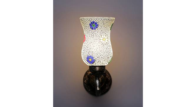 Baron Antique Metal Peacock Wall Lamp With Multicolor Mosaic Glass by Urban Ladder - Design 1 Side View - 737058