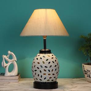 Jordan Off-White Cotton Glass Table Lamp With Iron Base-image-42