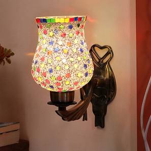 Lighting In Vadodara Design Austin Antique Metal Wall Lamp With Multicolor Mosaic Glass
