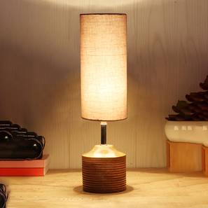 Faith Wood Table lamp with Grey cotton Shade-image-46
