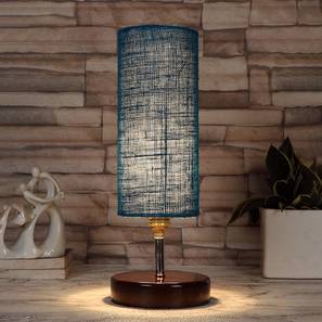 devansh Klaus Turquoise Jute lamp with brown wood base-picture-20