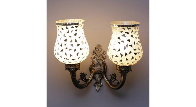 Riley Antique Metal Double Wall Mounted Lamp With Multicolor Mosaic Glass by Urban Ladder - Design 1 Side View - 737186
