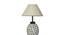 Jordan Off-White Cotton Glass Table Lamp With Iron Base (White) by Urban Ladder - Ground View Design 1 - 737209