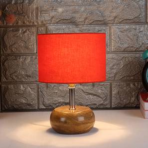 Blakely Orange cotton & solid wood table lamp-image-18