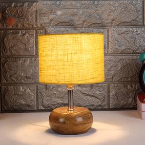 Ada Yellow jute & solid wood table lamp-image-48