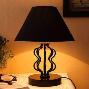 devansh Adelyn Black cotton table lamp with iron base-picture-11