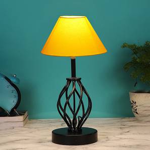 Julianna Yellow cotton Table lamp with Iron Base-image-38