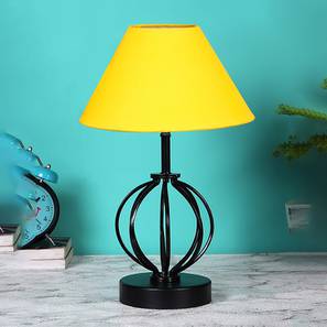 Phoenix Yellow cotton Table lamp with Iron Base-image-42