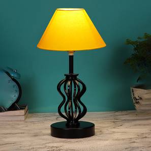 Talia Yellow cotton Table lamp with Iron Base-image-49