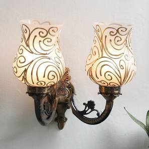 Gypsy Antique Metal Double Wall Mounted Lamp With Multicolor Mosaic Glass-image-43