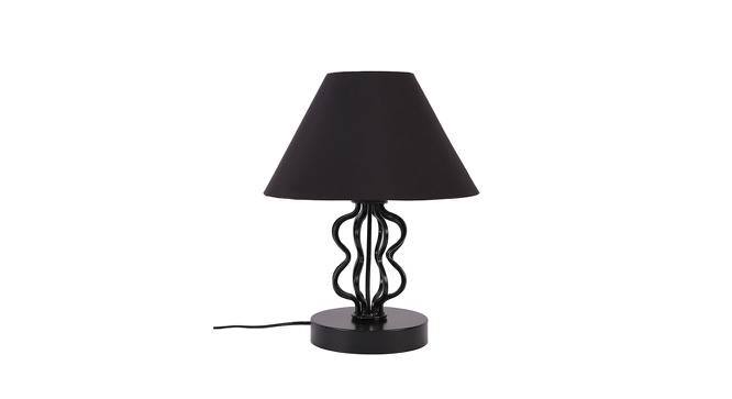 Adelyn Black Cotton Table Lamp With Iron Base (Black) by Urban Ladder - Front View Design 1 - 737300