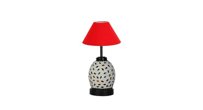 Stephanie Red Cotton Glass Table Lamp With Iron Base (Red) by Urban Ladder - Front View Design 1 - 737309
