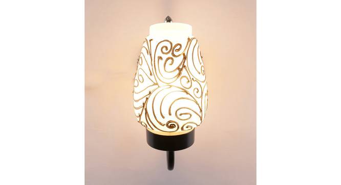 Natasha Multicolor Glass Wall Mounted Lamp With Iron Base by Urban Ladder - Design 1 Side View - 737331