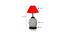 Stephanie Red Cotton Glass Table Lamp With Iron Base (Red) by Urban Ladder - Design 1 Dimension - 737365