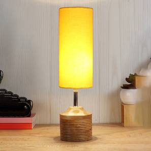 Katherine Wood Table lamp with Yellow cotton Shade-image-19