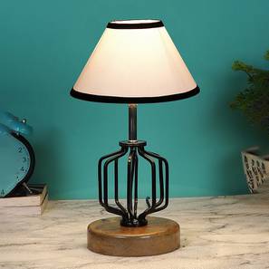 devansh Reign Multicolor Cotton Table Lamp With Wood And Iron Base-picture-19