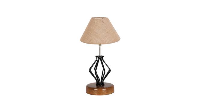 Ophelia Beige Jute Table Lamp With Wood And Iron Base (Beige) by Urban Ladder - Front View Design 1 - 737402