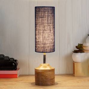 Amara Wood Table lamp with Blue Jute Shade-image-30