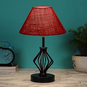 Stevie Maroon Jute Table lamp with Iron Base-image-37