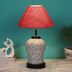 Averie Pink Jute Glass Table Lamp With Iron Base-image-9