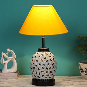 Table Lamps Design Kayleigh Yellow cotton Glass Table lamp with Iron Base (Yellow)