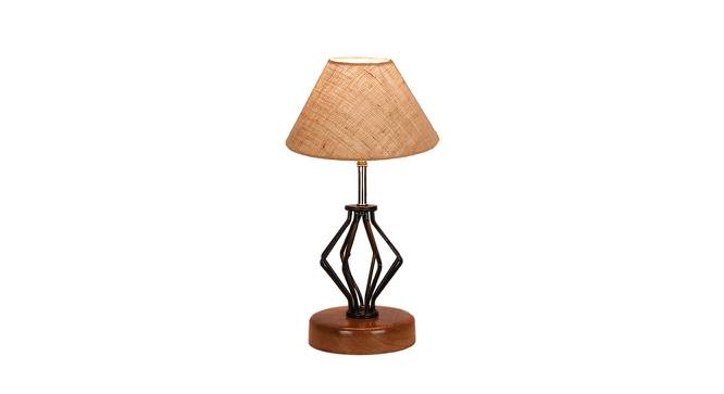 Ophelia Beige Jute Table Lamp With Wood And Iron Base (Beige) by Urban Ladder - Design 1 Side View - 737442