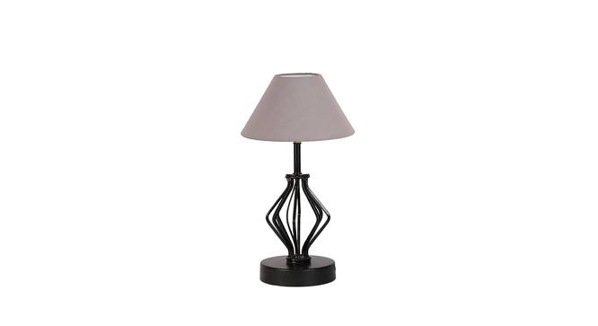 Cassidy Grey Cotton Table Lamp With Iron Base (Grey) by Urban Ladder - Front View Design 1 - 737451