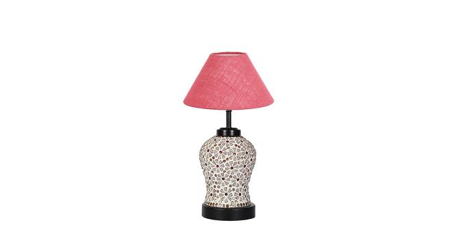 Averie Pink Jute Glass Table Lamp With Iron Base (Pink) by Urban Ladder - Front View Design 1 - 737452