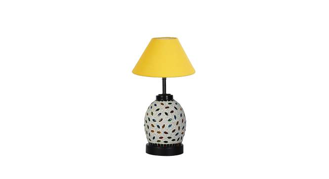 Kayleigh Yellow Cotton Glass Table Lamp With Iron Base (Yellow) by Urban Ladder - Front View Design 1 - 737454