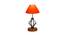 Aylin Orange Cotton Table Lamp With Wood And Iron Base (Orange) by Urban Ladder - Design 1 Side View - 737487