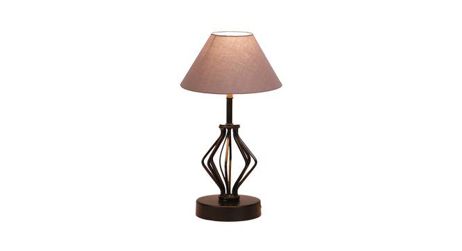 Cassidy Grey Cotton Table Lamp With Iron Base (Grey) by Urban Ladder - Design 1 Side View - 737488