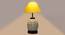 Kayleigh Yellow Cotton Glass Table Lamp With Iron Base (Yellow) by Urban Ladder - Design 1 Side View - 737491