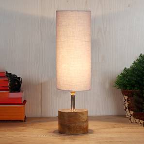 Morgan Grey cotton & solid wood table lamp-image-6