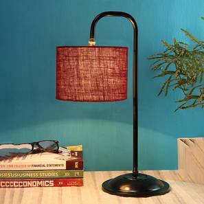 Noelle Maroon Jute Shade Iron Table Lamp-image-5
