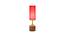 Elliana Wood Table Lamp With Red Cotton Shade (Red) by Urban Ladder - Design 1 Side View - 737609
