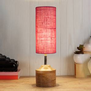 devansh Amaya Wood Table lamp with Pink Jute Shade-picture-12