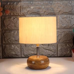 Emersyn off-white cotton & solid wood table lamp-image-29