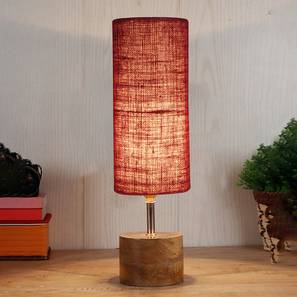 devansh Rosalie Maroon jute & solid wood table lamp-picture-17