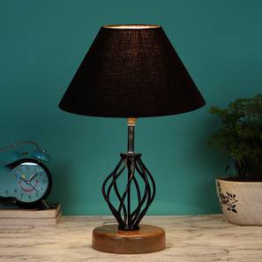 devansh Elaina Black cotton Table lamp with Wood & Iron Base-picture-12