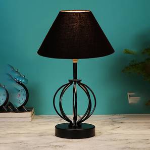 Alayah Black cotton Table lamp with Iron Base-image-45