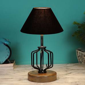devansh Destiny Black cotton Table lamp with Wood & Iron Base-picture-13