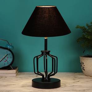 Alessandra Black cotton Table lamp with Iron Base-image-48