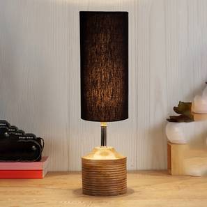 Kylie Wood Table lamp with Black cotton Shade-image-22